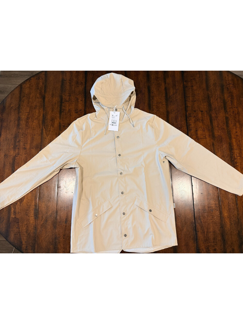 RAINS Jacket W3 Dune  Waterproof Hooded Rain Jacket Unisex Medium  NWT